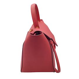 Autre Marque-Celine Couro granulado vermelho A mini bolsa de cinto-Vermelho