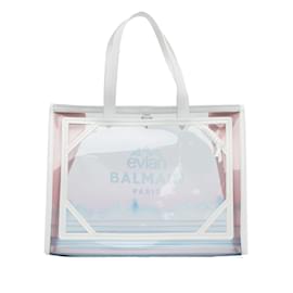 Balmain-Weiße B-Army-Tasche aus PVC von Balmain x Evian-Weiß