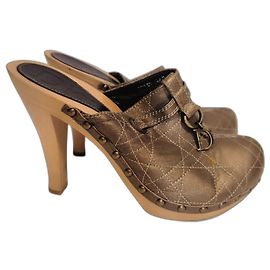 Christian Dior leather clogs bronze Bronze