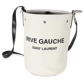 Saint Laurent-Saint Laurent White Linen Rive Gauche Bucket-White