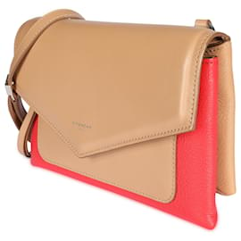 Givenchy-Givenchy Beige & Red Leather Duetto Crossbody Bag-Brown,Beige