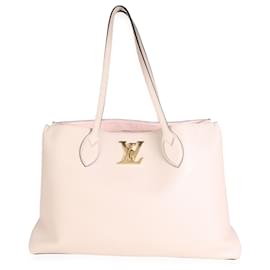 Louis Vuitton-Louis Vuitton Greige Lockme Shopper aus genarbtem Kalbsleder-Braun,Beige