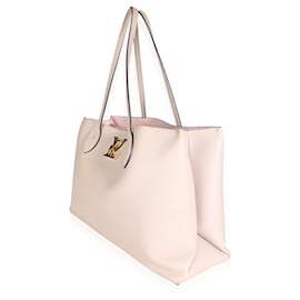 Louis Vuitton-Louis Vuitton Greige Lockme Shopper aus genarbtem Kalbsleder-Braun,Beige