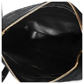 Saint Laurent-Sac caméra Saint Laurent en daim et cuir noirs à monogramme sur l'ensemble-Noir