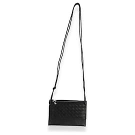 Bottega Veneta-Borsa a tracolla foderata in pelle nera Bottega Veneta-Nero