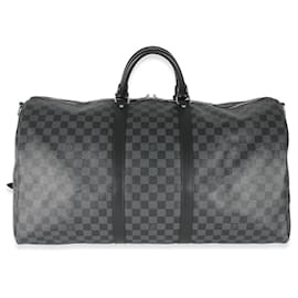 Louis Vuitton-Louis Vuitton Damier Graphite Canvas Keepall Bandouliére 55-Black