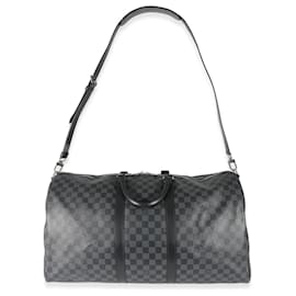Louis Vuitton-Louis Vuitton Damier Graphite Canvas Keepall Bandouliére 55-Black