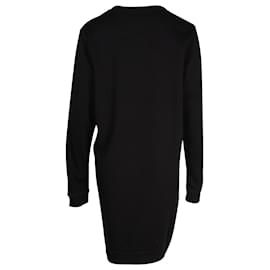 Kenzo-Vestido estilo suéter con logo superior de Kenzo en algodón negro-Negro