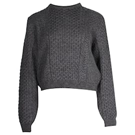 Miu Miu-Miu Miu Cable Knit Sweater in Gray Acrylic-Grey