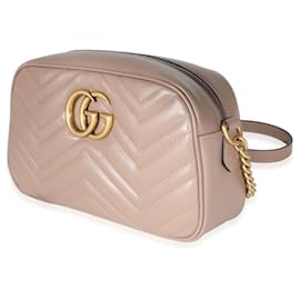 Gucci-Gucci Dusty Pink Leather GG Marmont Small Camera Bag-Grey