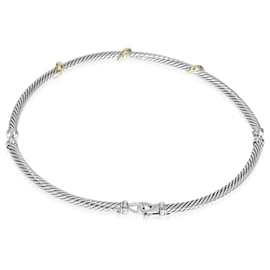 David Yurman-David Yurman 5 mm Metro  Necklace in 14k yellow gold/sterling silver-Silvery,Metallic