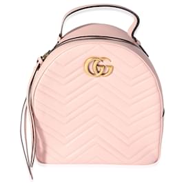 Gucci-Gucci Mochila Gg Marmont Dome de piel de becerro rosa Matelasse-Rosa