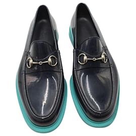 Gucci-Gucci Horsebit Loafers in Black Rubber-Black
