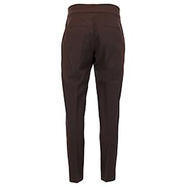 Brunello Cucinelli-Brunello Cucinelli Tapered Trousers in Brown Wool-Brown
