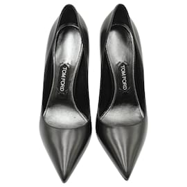 Tom Ford-Zapatos de salón con tacón de alfiler y punta en punta de Tom Ford en cuero negro-Negro