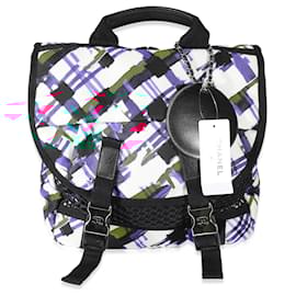 Chanel-Chanel Blue White Red Nylon Airline Backpack-Black