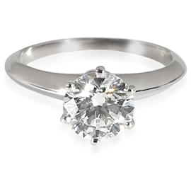 Tiffany & Co-TIFFANY & CO. Anello di Fidanzamento con Diamante in Platino G VS1 1.23 ctw-Argento,Metallico