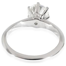 Tiffany & Co-TIFFANY & CO. Anello di Fidanzamento con Diamante in Platino G VS1 1.23 ctw-Argento,Metallico