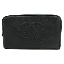 Chanel-CC Caviar Clutch Vanity Bag-Black