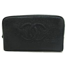 Chanel-Pochette CC Caviar-Nero