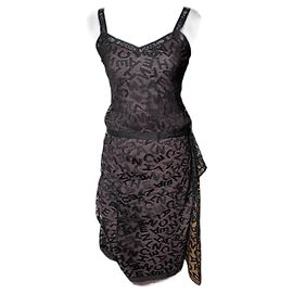 Completo Gonna e Top Chanel Pizzo Nero Monogramma Nero Monogramma
