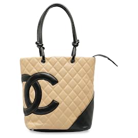 Chanel-Chanel Brown Medium Cambon Ligne Tote-Brown,Beige,Other