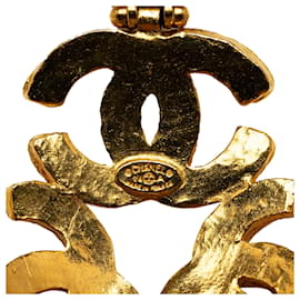 Chanel-Chanel Gold Halskette mit dreifachem CC-Anhänger-Golden