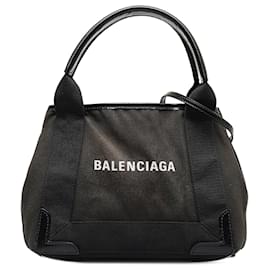 Balenciaga-Balenciaga Cabas en toile noire marine XS-Noir