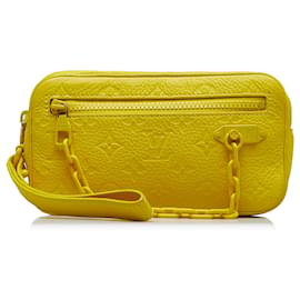 Louis Vuitton-Louis Vuitton Yellow Monogram Taurillon Pochette Volga-Yellow