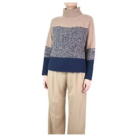 360 Cashmere Blauer Rollkragenpullover aus Kaschmir – Größe S Blau