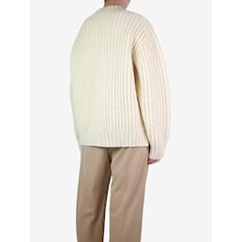 Dries Van Noten-Maglione in lana color crema lavorato a trecce - taglia M-Crudo