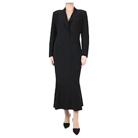 Norma Kamali-Vestido negro con solapa y escote en pico - talla M-Negro