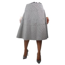 Comme Des Garcons Falda de pata de gallo a capas en blanco y negro - talla L Negro