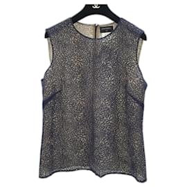 Chanel-Chanel Navy Lace Camellia Tank Top-Multiple colors