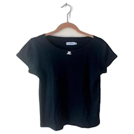 Courreges-camiseta con logo Courrèges-Negro
