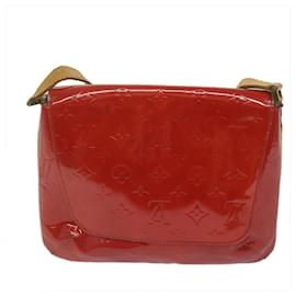 Louis Vuitton-Bolsa tiracolo LOUIS VUITTON Monograma Vernis Thompson Street vermelha M91094 auth 62189-Vermelho
