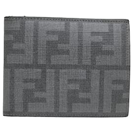 Fendi-FENDI Zucca Canvas Wallet Gray Auth am5394-Grey