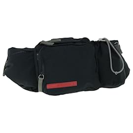Prada-PRADA Sports Waist bag Nylon Black Auth am5433-Black