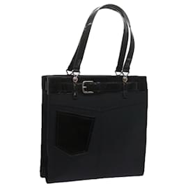 Christian Dior-Christian Dior Tote Bag Nylon Black Auth bs10814-Black