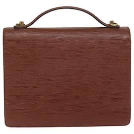 Louis Vuitton-LOUIS VUITTON Epi Monceau Hand Bag Brown M52123 LV Auth 61782-Brown