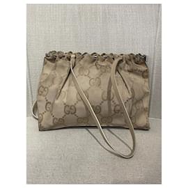 Gucci-GUCCI  Handbags T.  cloth-Beige