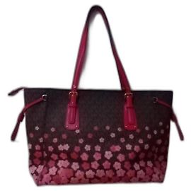 Borsa Shopping Michael Kors Monogramma Rosa e Pelle Rosa