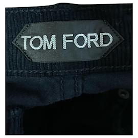 Tom Ford-Tom Ford Jean Slim Fit en velours côtelé en coton bleu marine-Bleu Marine