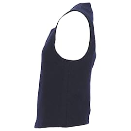 Giorgio Armani-Giorgio Armani Zipped Vest in Navy Blue Cotton-Blue,Navy blue