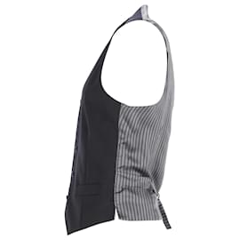 Giorgio Armani-Giorgio Armani Stripe Vest in Black Wool-Black