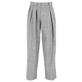 Giorgio Armani Emporio Armani Houndstooth Trousers in Grey Wool Brown