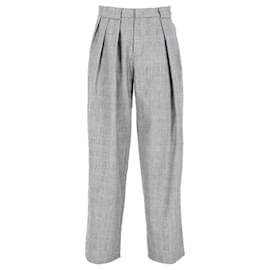 Giorgio Armani-Emporio Armani Houndstooth Trousers in Grey Wool-Grey