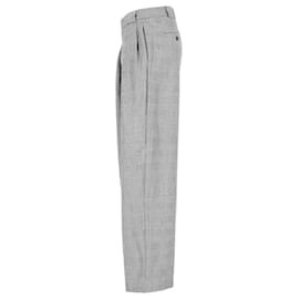 Giorgio Armani-Emporio Armani Houndstooth Trousers in Grey Wool-Grey