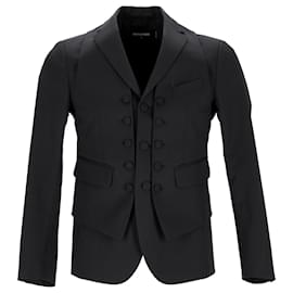 Dsquared2-Dsquared2 Single Breasted Blazer in Black Wool-Black