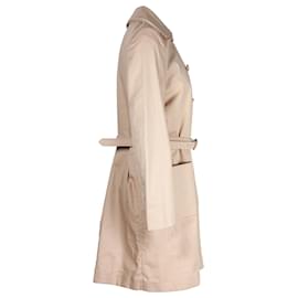 Miu Miu-Cappotto Miu Miu con petto foderato in cotone Beige-Marrone,Beige